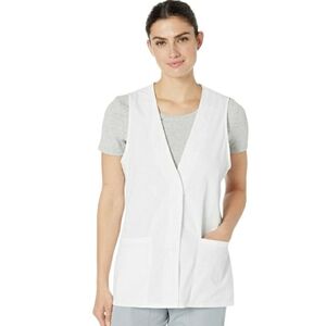 NWT Cherokee Modern Classic White Vest With Lace Trim- M